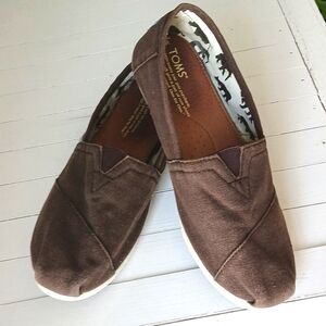 Toms Alpargata Canvas Flats Womens Size 7.5 Dark Brown Flats